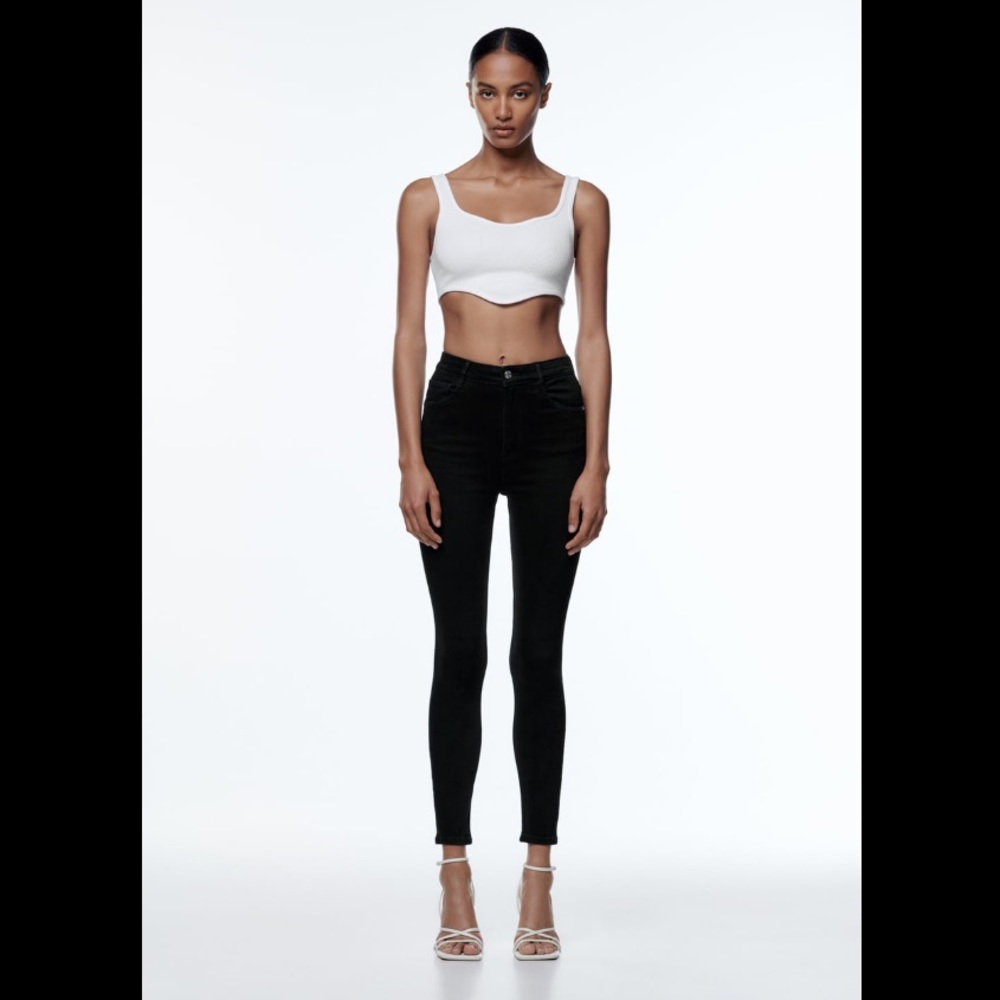 ZARA HIGH WAISTED SKINNY BLACK JEANS SIZE 6